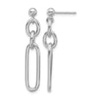 Sterling Silver RH-plated Polished Fancy Link Post Dangle Earrings - Birthstone Company