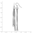 Sterling Silver Rh-pl Twist Texture Wrapped 2-strand Twist Earring - Birthstone Company