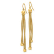 Sterling Silver Gold-plat Twist Texture Wrapped 2-strand Earrings