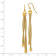 Sterling Silver Gold-plat Twist Texture Wrapped 2-strand Earrings