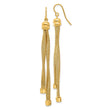 Sterling Silver Gold-plat Twist Texture Wrapped 2-strand Earrings