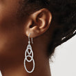 Sterling Silver Rh-plated Polished/Textured Ovals Dangle Earrings