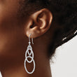 Sterling Silver Rh-plated Polished/Textured Ovals Dangle Earrings - Birthstone Company