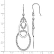 Sterling Silver Rh-plated Polished/Textured Ovals Dangle Earrings