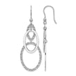 Sterling Silver Rh-plated Polished/Textured Ovals Dangle Earrings - Birthstone Company
