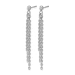 Sterling Silver Rh-plated Polished 3-Strand Post Dangle Earrings - Birthstone Company