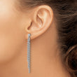 Sterling Silver Rh-plated Polished 3-Strand Post Dangle Earrings - Birthstone Company