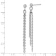 Sterling Silver Rh-plated Polished 3-Strand Post Dangle Earrings
