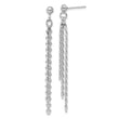 Sterling Silver Rh-plated Polished 3-Strand Post Dangle Earrings