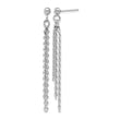 Sterling Silver Rh-plated Polished 3-Strand Post Dangle Earrings - Birthstone Company