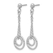 Sterling Silver Rh-plated Polished Circles on Chain Dangle Earring - Birthstone Company