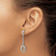 Sterling Silver Rh-plated Polished Circles on Chain Dangle Earring