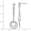 Sterling Silver Rh-plated Polished Circles on Chain Dangle Earring