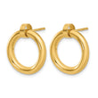 Sterling Silver Gold-tone Polished Circle Post Dangle Earrings - Birthstone Company