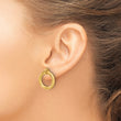 Sterling Silver Gold-tone Polished Circle Post Dangle Earrings - Birthstone Company
