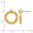 Sterling Silver Gold-tone Polished Circle Post Dangle Earrings - Birthstone Company