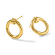 Sterling Silver Gold-tone Polished Circle Post Dangle Earrings - Birthstone Company