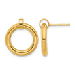 Sterling Silver Gold-tone Polished Circle Post Dangle Earrings - Birthstone Company