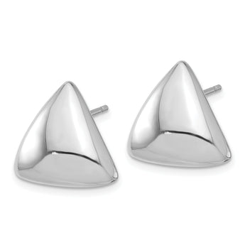 Sterling Silver Rh-plated Polished Hollow Triangle Post Earrings