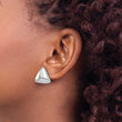 Sterling Silver Rh-plated Polished Hollow Triangle Post Earrings
