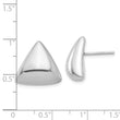 Sterling Silver Rh-plated Polished Hollow Triangle Post Earrings