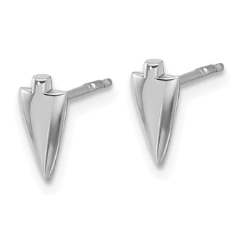 Sterling Silver Rh-plated Polished Arrowhead Post Earrings
