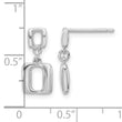 Sterling Silver Rhodium-plated Square Link Dangle Post Earrings - Birthstone Company