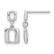Sterling Silver Rhodium-plated Square Link Dangle Post Earrings - Birthstone Company