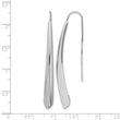 Sterling Silver Rhodium-plate Polished Drop Bar Threader Earrings - Birthstone Company