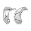 Sterling Silver Rhodium-plated Polished J-Hoop Earrings - Birthstone Company