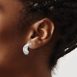 Sterling Silver Rhodium-plated Polished J-Hoop Earrings - Birthstone Company