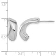 Sterling Silver Rhodium-plated Polished J-Hoop Earrings - Birthstone Company
