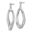 Sterling Silver Rhodium-plated Polished Dangle Post Earrings