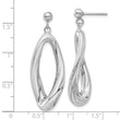 Sterling Silver Rhodium-plated Polished Dangle Post Earrings