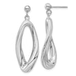 Sterling Silver Rhodium-plated Polished Dangle Post Earrings
