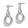 Sterling Silver Rhodium-plated Polished Post Dangle Earrings