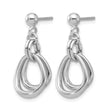 Sterling Silver Rhodium-plated Polished Post Dangle Earrings - Birthstone Company