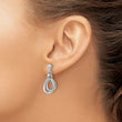 Sterling Silver Rhodium-plated Polished Post Dangle Earrings - Birthstone Company