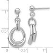Sterling Silver Rhodium-plated Polished Post Dangle Earrings