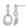 Sterling Silver Rhodium-plated Polished Post Dangle Earrings - Birthstone Company