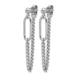 Sterling Silver Rhodium-plated Post Chain Dangle Earrings - Birthstone Company