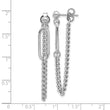 Sterling Silver Rhodium-plated Post Chain Dangle Earrings