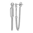 Sterling Silver Rhodium-plated Post Chain Dangle Earrings - Birthstone Company