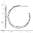 Sterling Silver Rhodium-plated Polished J-Hoop Earrings - Birthstone Company