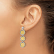 SS Rhodium/Gold-plated Polished/Brushed Circles Dangle Earrings - Birthstone Company