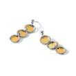 SS Rhodium/Gold-plated Polished/Brushed Circles Dangle Earrings - Birthstone Company