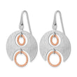 SS Rhodium/Rose gold-plat Polished/Brushed Dangle Earrings - Birthstone Company