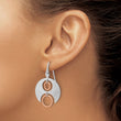 SS Rhodium/Rose gold-plat Polished/Brushed Dangle Earrings - Birthstone Company