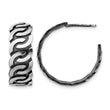 Sterling Silver Antiqued Burnished Polished J-Hoop Earrings - Birthstone Company