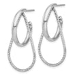 Sterling Silver Rh-plated Polished and Diamond-cut  Dangle Earring
